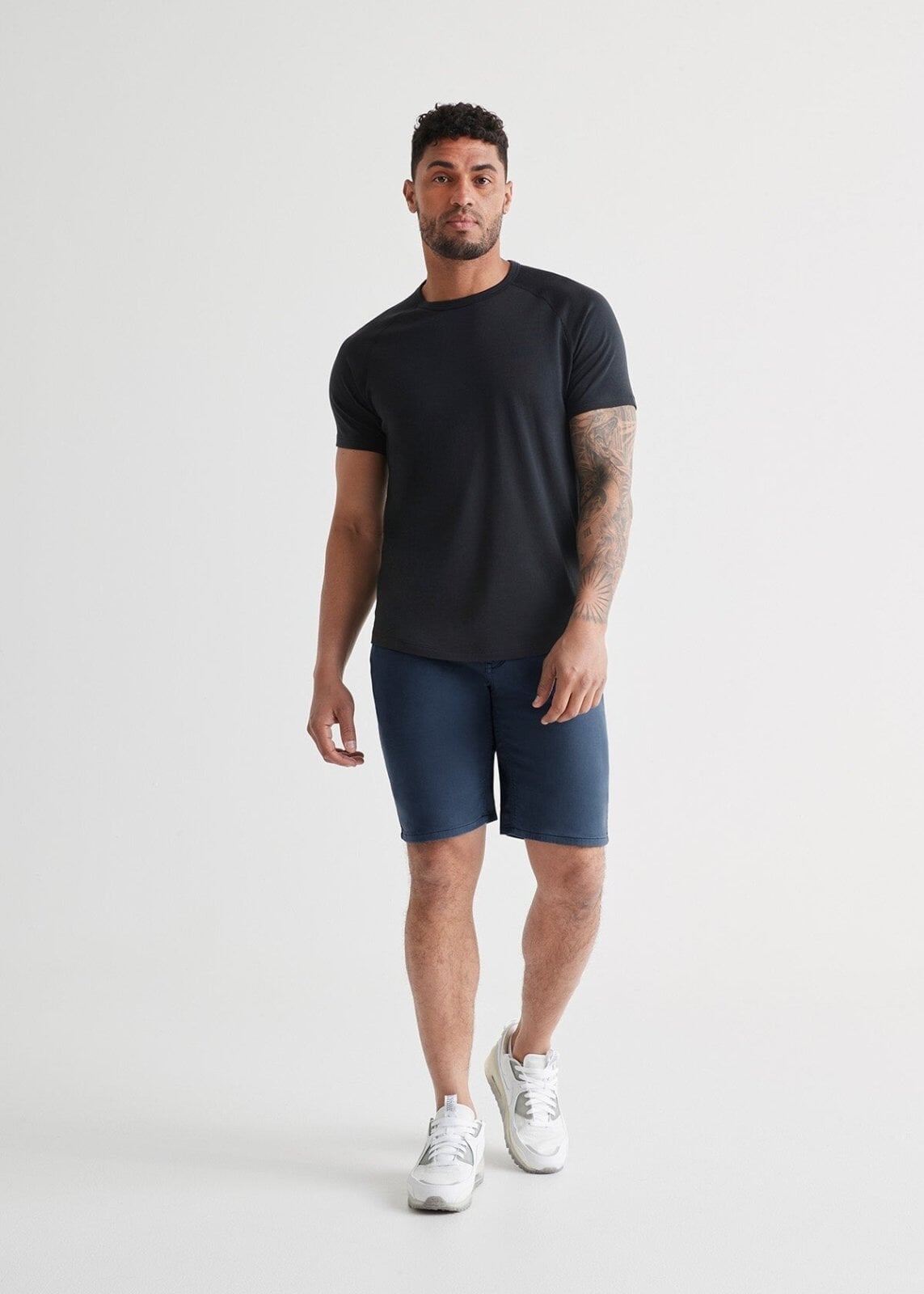 mens navy relaxed fit performance short full body