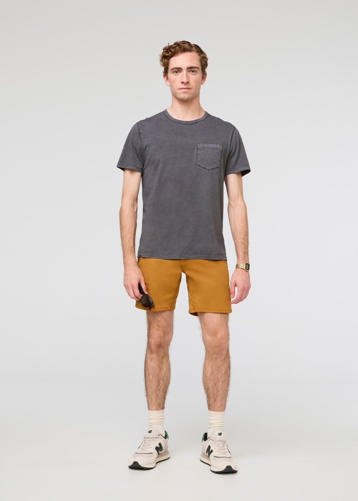 mens yellow slim fit performance short full body