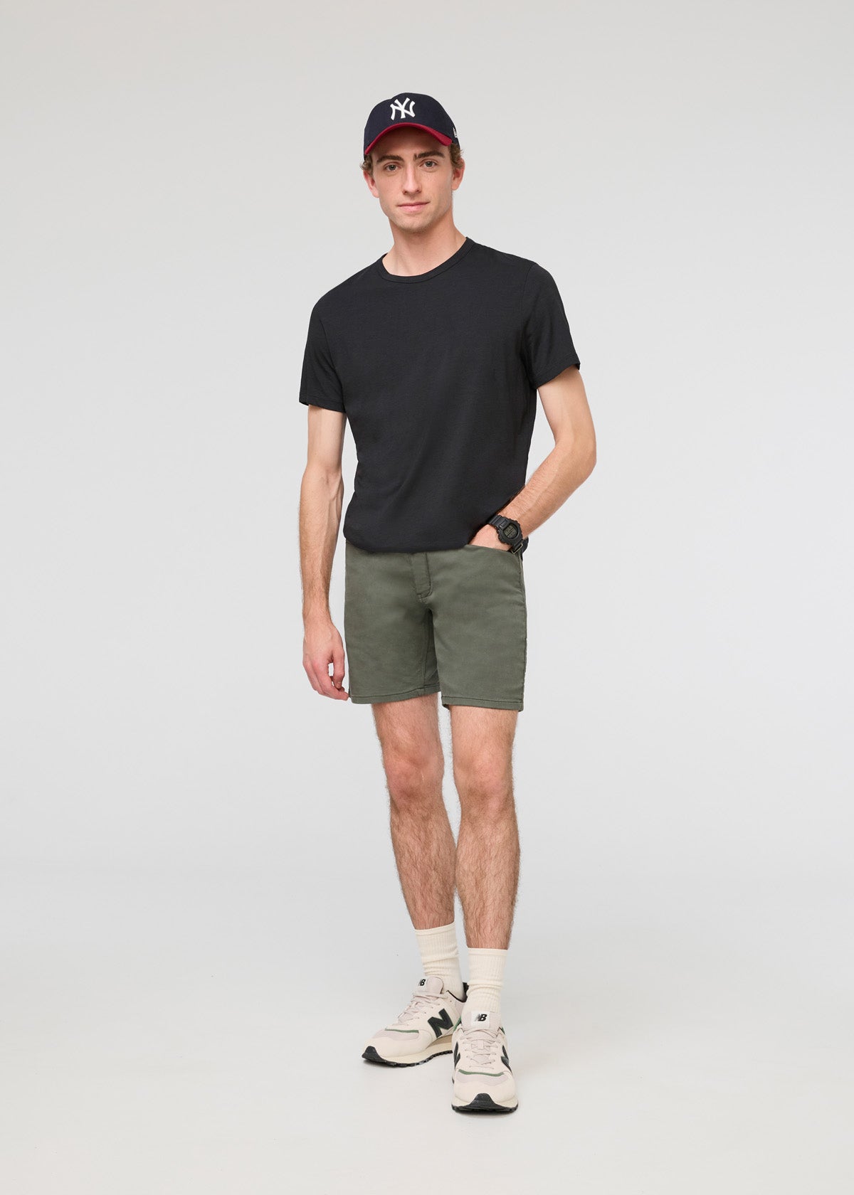 mens green slim fit performance short full body