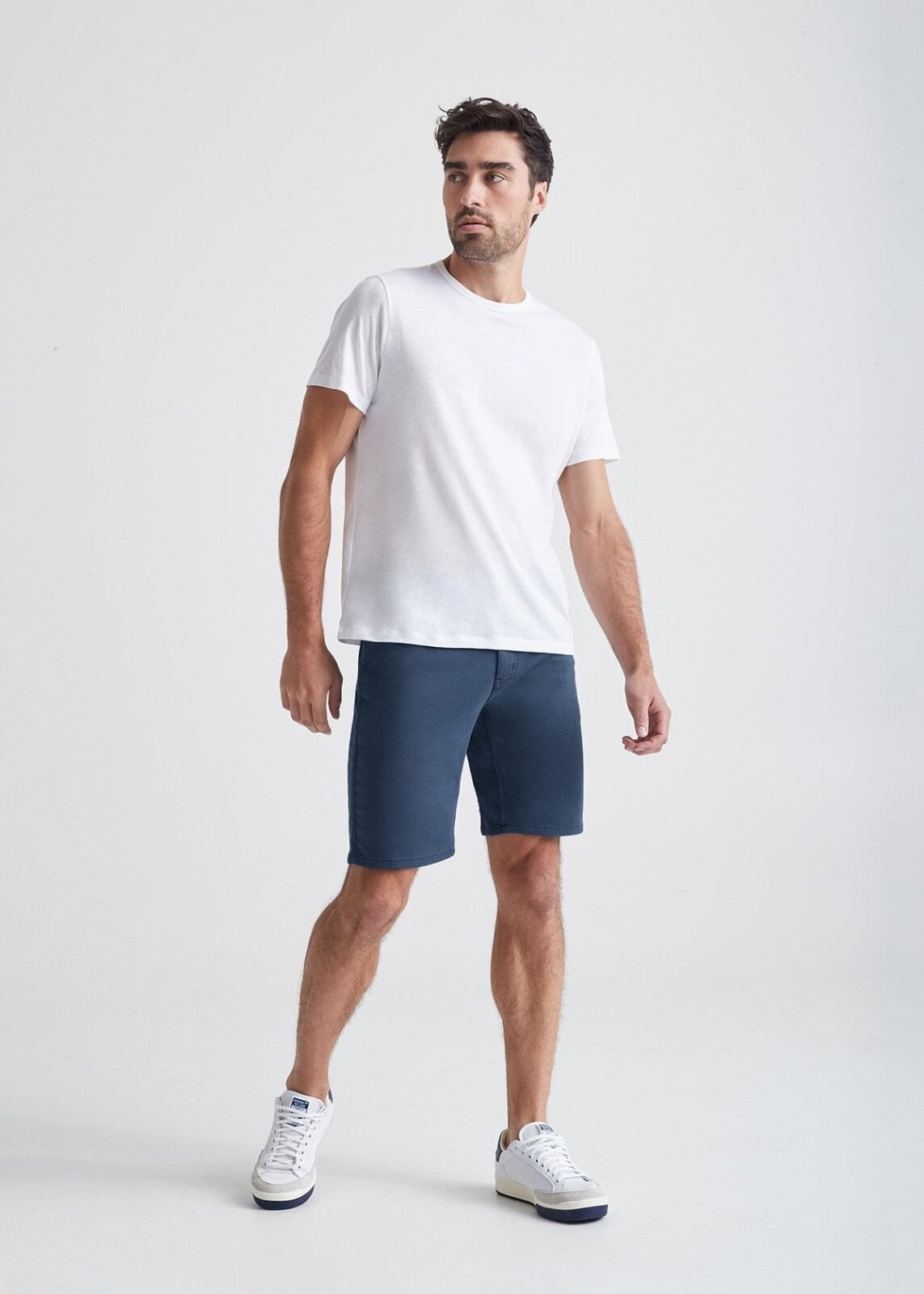 mens dark blue slim fit performance short full body