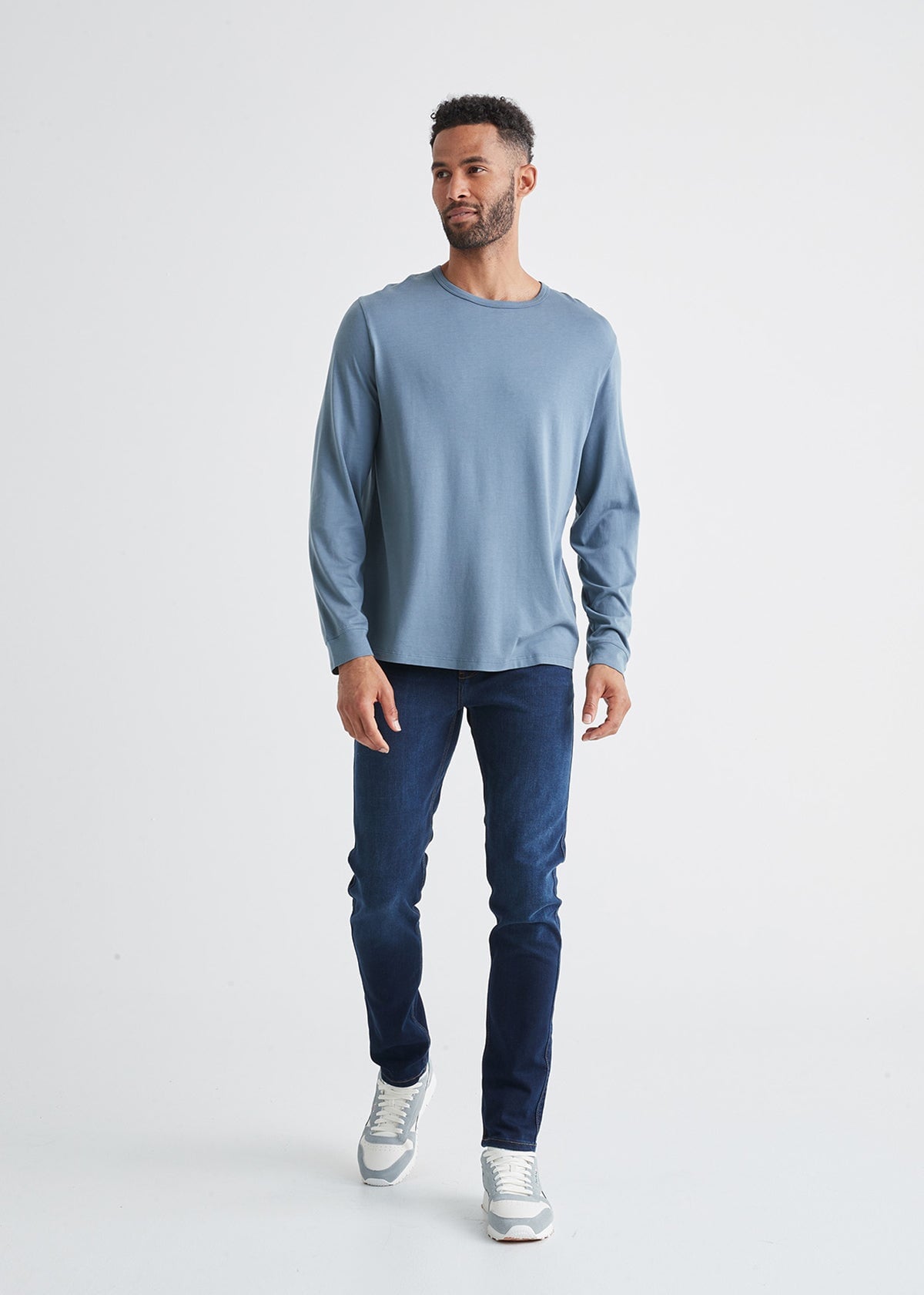 mens dark stone slim fit stretch jeans full body